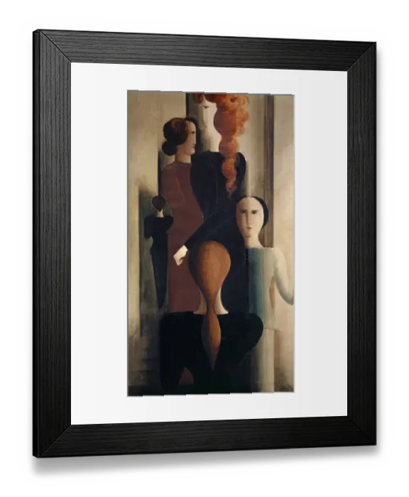 Framed Print : Womans Staircase 1925 oil canvas 120. 6 x 68. 9 cm