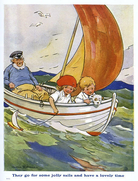 Children in a sailing boat