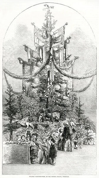 Gigantic Christmas tree at Crystal Palace 1854