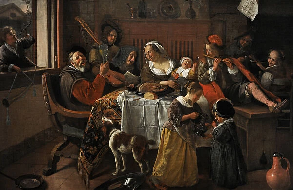 The Merry Family, 1668, by Jan Havicksz Steen (c. 1625-1679)