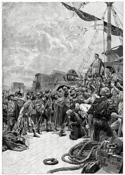 The mutiny on board Columbuss ship