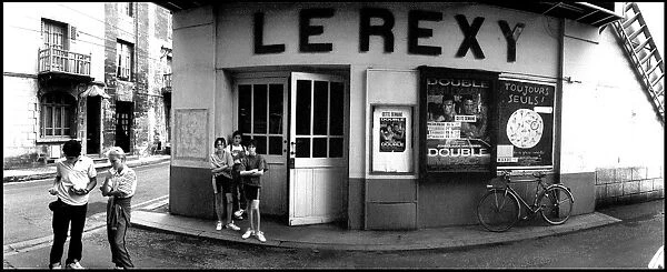 Outside small cinema, France