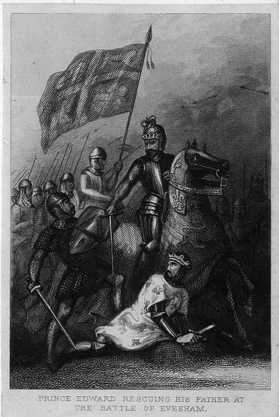 Prince Edward rescuing his father at Battle of Evesham