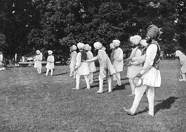 Sikh Officers playing quoits at Hampton Court Palace, 1902