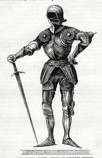 Suit of full armour, mid-15th century, as worn during the Wars of the Roses (1455-1487)