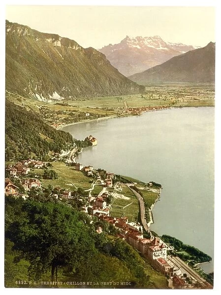 Territet, Chillon and Dent du Midi, from Glion, Geneva Lake