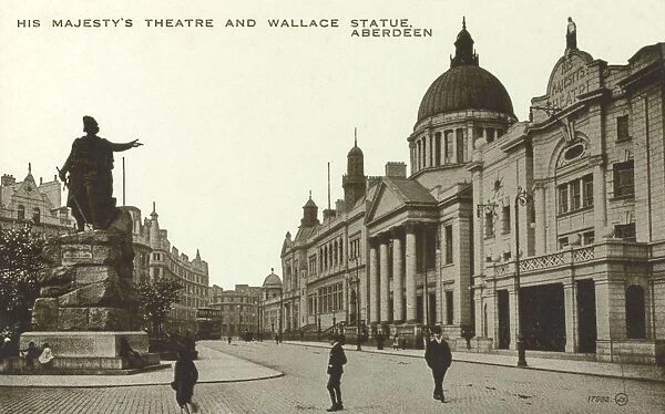 The Wallace Statue and HM Theatre, Aberdeen