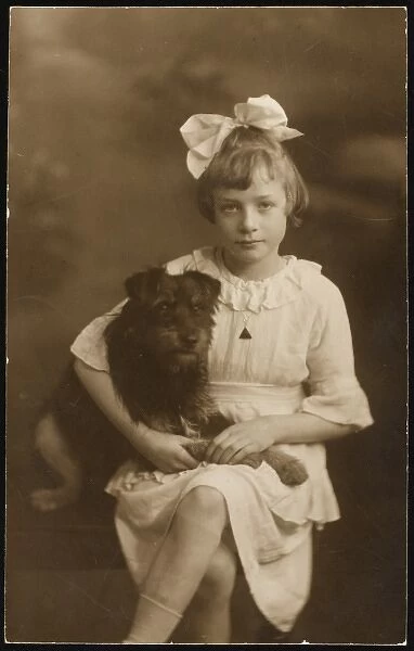 Young Girl and Pet Dog