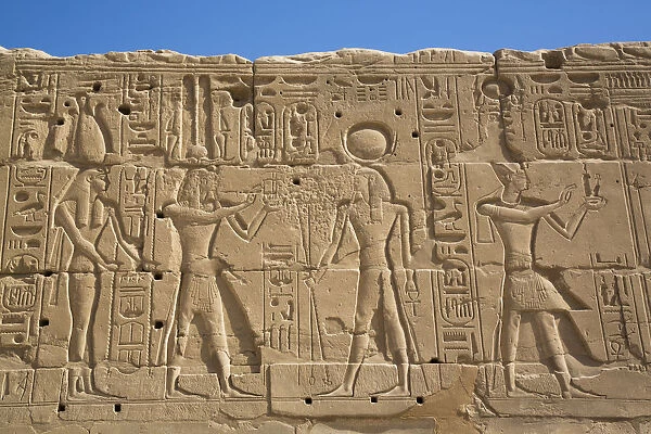 Reliefs of Deities and a Pharaoh on the right, Karnak Temple Complex