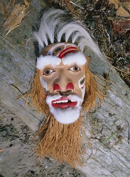 Shaman mask, Queen Charlotte Islands, British Columbia (B. C. ), Canada, North America