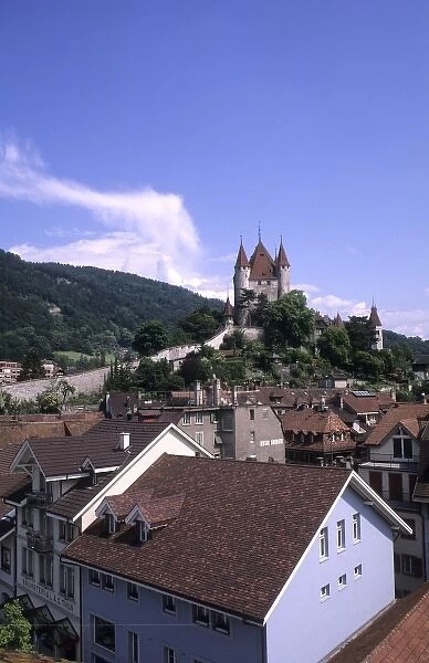 Life in Switzerland beautiful old fashioned city of Thun and the famous Thun Castle