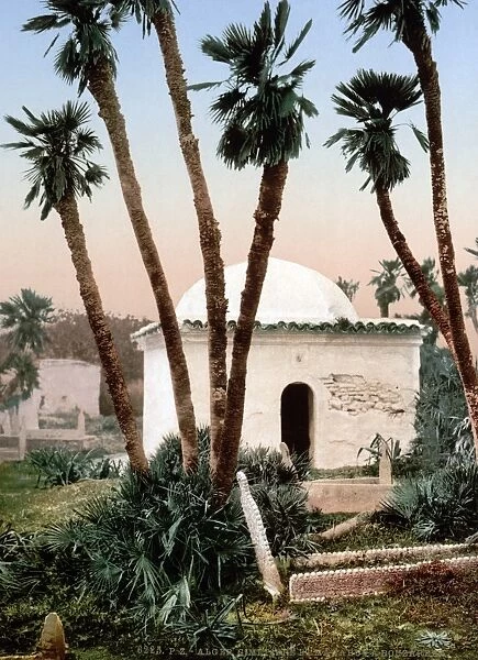 ALGIERS: CEMETERY, c1899. Chapel in a cemetery in Algiers, Algeria. Photochrome, c1899