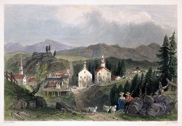 CATSKILL VILLAGE, 1839. The Village of Catskill, New York. Steel engraving, 1839, after a drawing by William Henry Bartlett