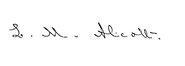 LOUISA MAY ALCOTT (1832-1888). American writer. Autograph signature