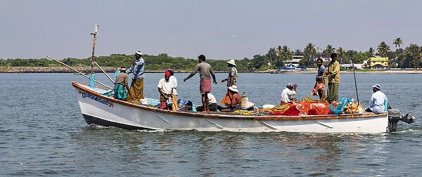 A fishing boat at Fort Kochi in Kerala, India