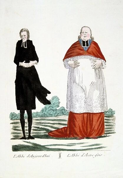 French Revolution 1789. Anti-clerical caricature on confiscation of wealth of the Church