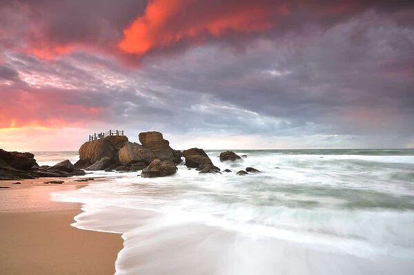 Sunset at Santa Cruz beach, Portugal