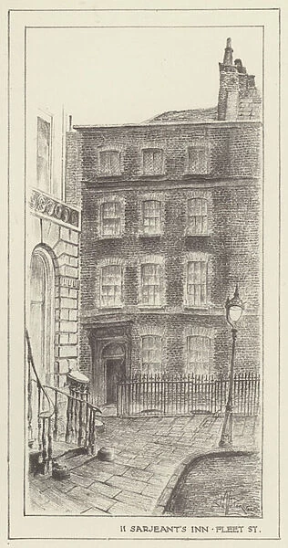 11, Serjeants Inn, Fleet Street (litho)