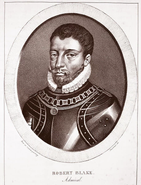 Admiral Robert Blake, attributed to Fauconnier, engraved by de Langlume (litho)