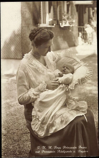 Ak I. K. H. Princess Adelgunde of Bavaria, mother is Isabella Antonia (b  /  w photo)