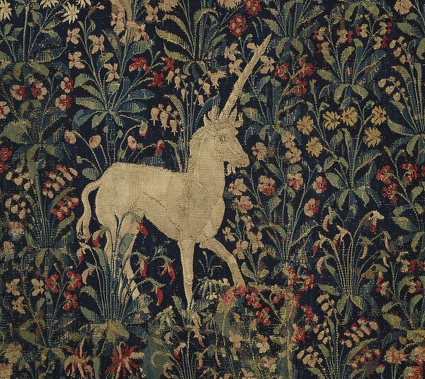 Allegorical 'Millefleurs'tapestry with animals, 1530-45 (wool & silk)