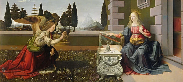 Annunciation, 1472-75 (oil on panel) (post restoration)