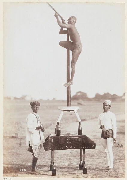 Athletic exercises at the Delhi Camp of Exercise, 1886 (b  /  w photo)