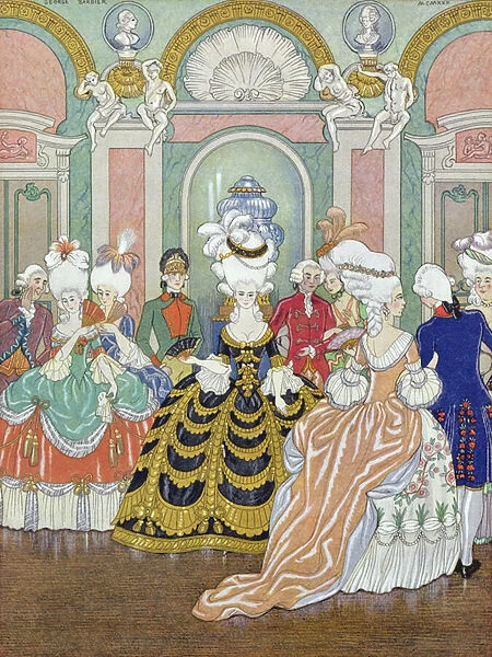 Ballroom Scene, illustration from Les Liaisons Dangereuses by Pierre Choderlos de Laclos (1741-1803) 1930 (pochoir print)