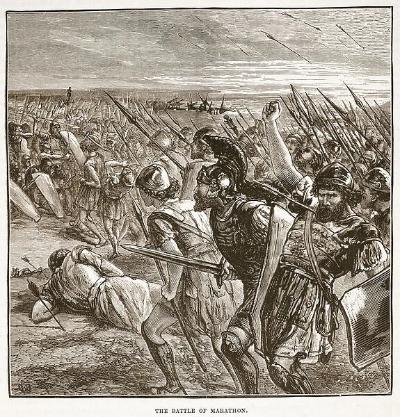 The Battle of Marathon (litho)