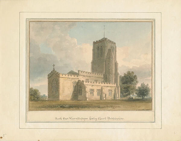 Bedfordshire - Cockayne Hatley Church, 1817 (w  /  c on paper)