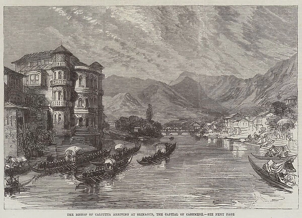 The Bishop of Calcutta arriving at Srinagur, the Capital of Cashmere (engraving)