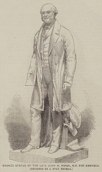 Bronze Statue of the late John H Vivian, MP for Swansea (engraving)