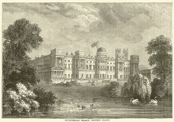 Buckingham Palace, garden front (engraving)