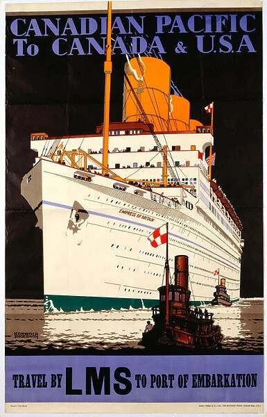 Canadian Pacific to Canada & USA, 1933 (lithograph in colours)