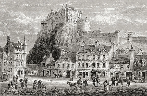 Castle and Grassmarket, Edinburgh, Scotland, from Scottish Pictures Drawn with Pen