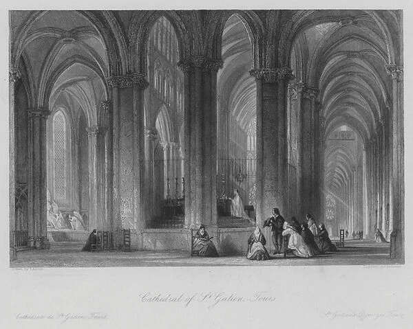 Cathedral of St Gatien, Tours (engraving)