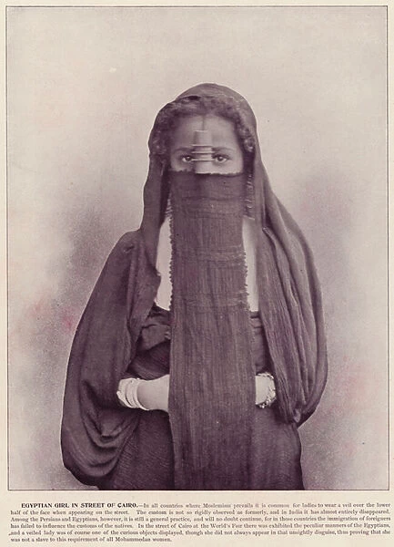 Chicago Worlds Fair, 1893: Egyptian Girl in Street of Cairo (b  /  w photo)