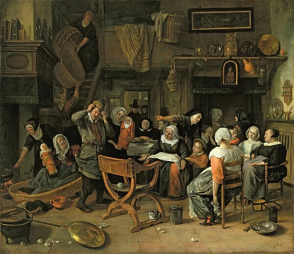 The Christening Feast, 1668 (oil on canvas)