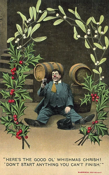 Christmas drunk (colour litho)