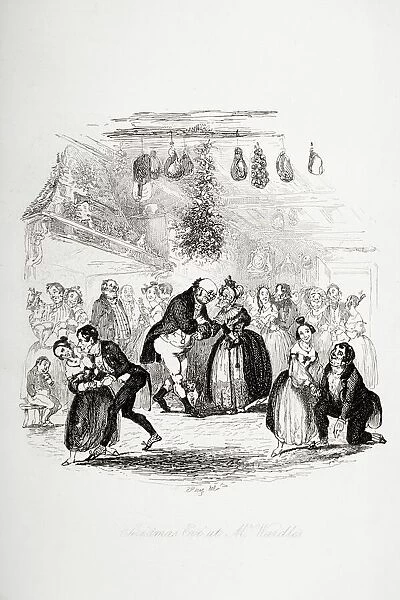 Christmas Eve at Mr. Wardles, illustration from The Pickwick Papers