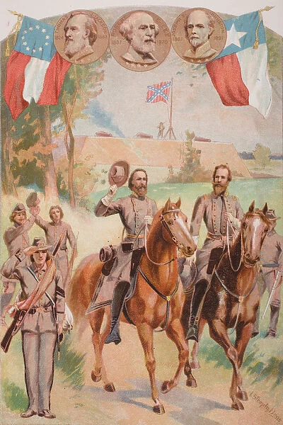 Confederate Uniforms during the American Civil War (1861-65) (colour litho)