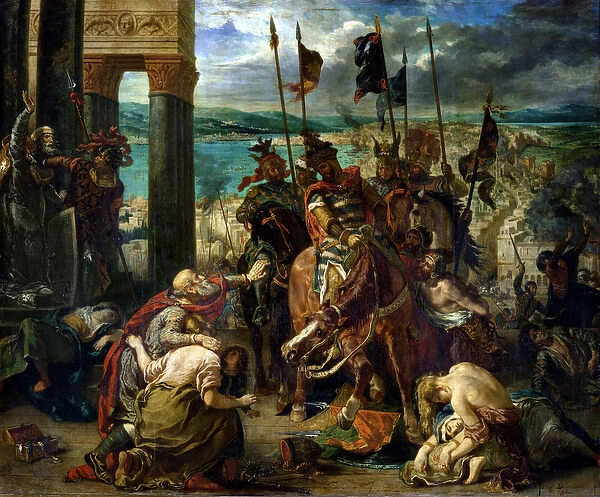 The Crusaders entry into Constantinople, 12th April 1204, 1840 (oil on canvas)