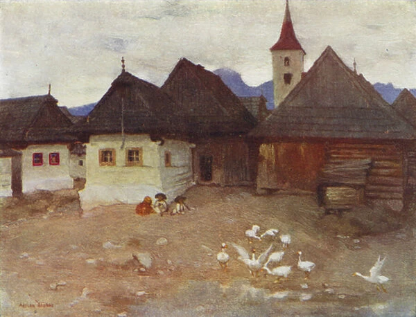 Czechoslovakia: Vazsecz, a Slovak Village (colour litho)