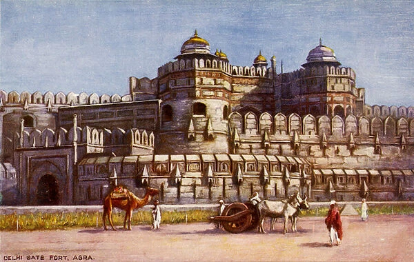 Delhi Gate Fort, Agra, early 20th century (postcard)