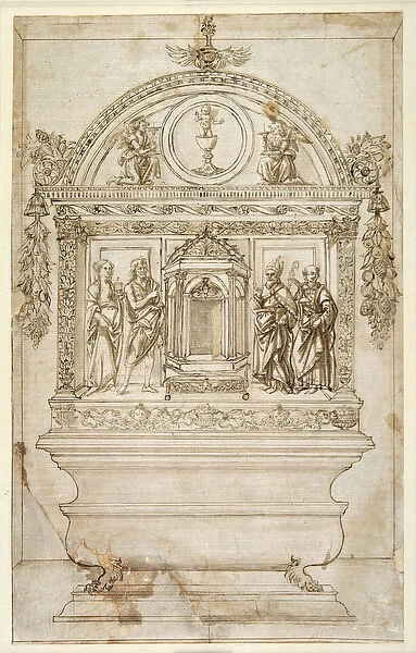 Design for the altar of a chapel, with a tabernacle for the Eucharist