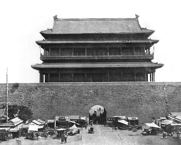 Entrance to the inner wall, Peking, China, c. 1900 (b  /  w photo)