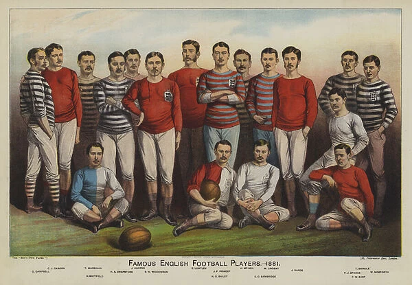 Famous English Football Players, 1881 (chromolitho)