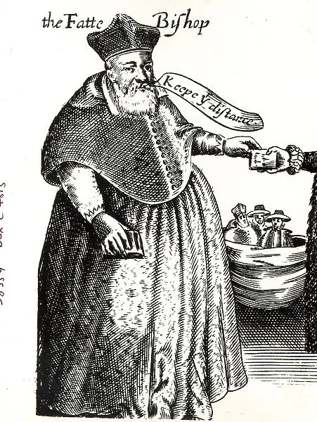 The Fat Bishop (engraving) (b  /  w photo)