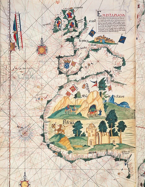 Fol. 5v Map of Great Britain, Europe and North West Africa, from Portugaliae Monumenta