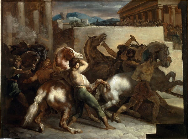 Free Horse Racing in Rome - oil on canvas, 1817